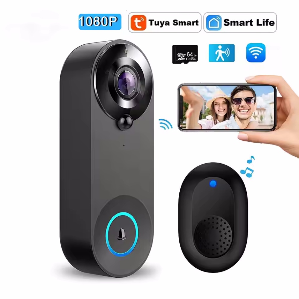 Smart Doorbell Wired - Tuya 1080P Draadloze WIFI Deurbel Video-intercom