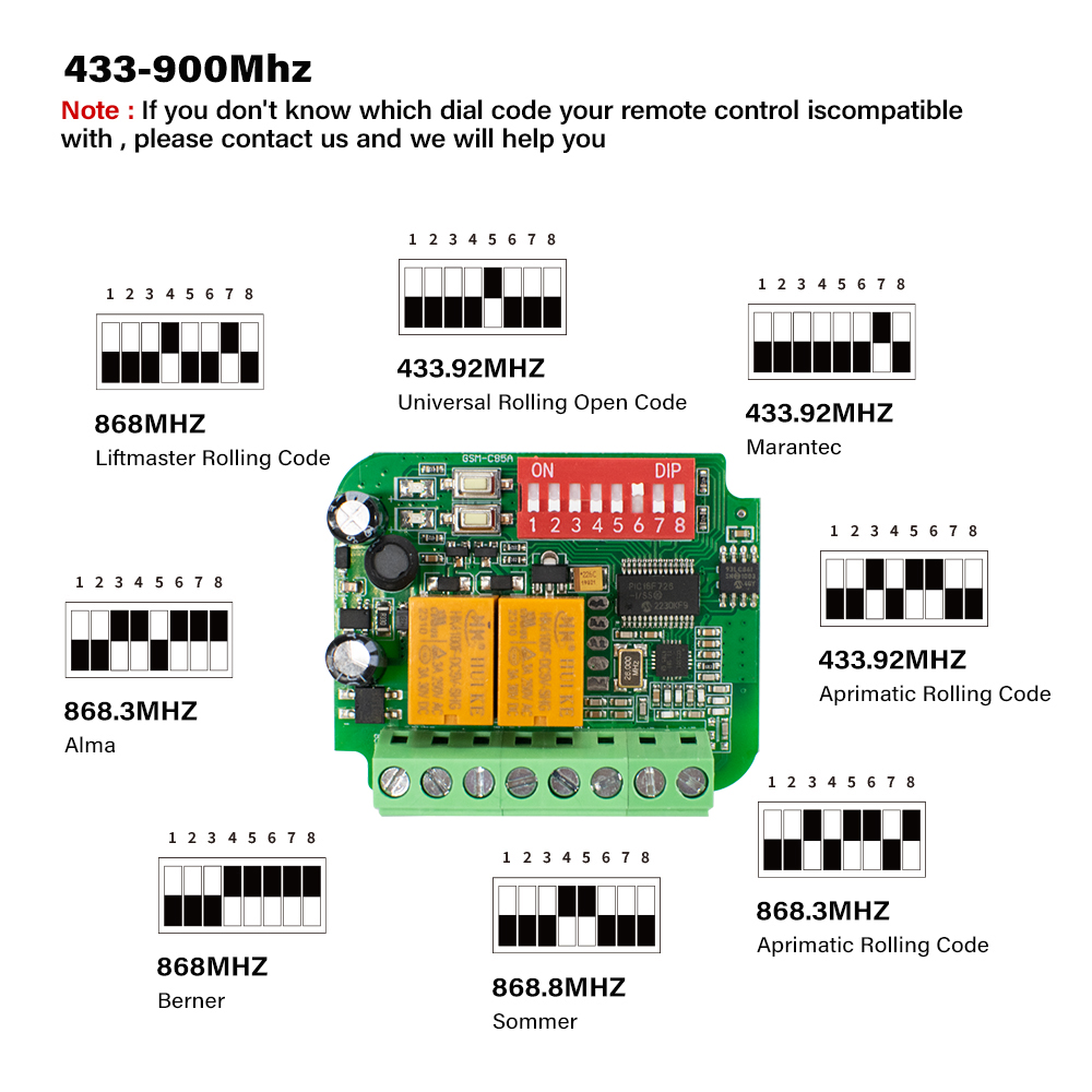 433Mhz Receiver Module - 1-10 Stuks Universele Garage Ontvanger Poort