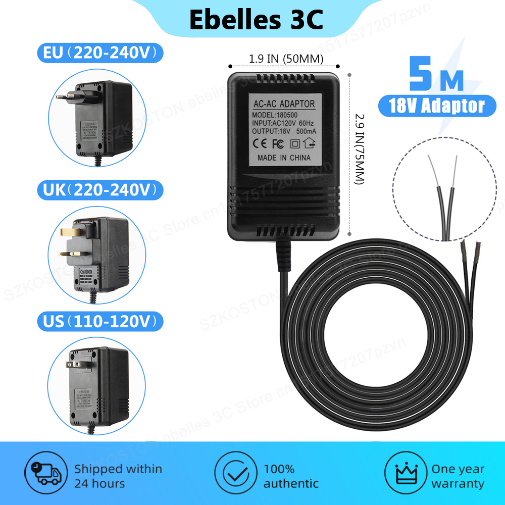 Smart Doorbell Wired - 18V AC Transformator Oplader voor Ring