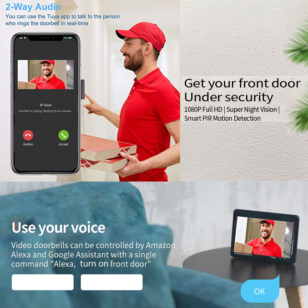 1080P 7 Inch WiFi Video-interc - Smart Doorbell Wired recensie en prijs