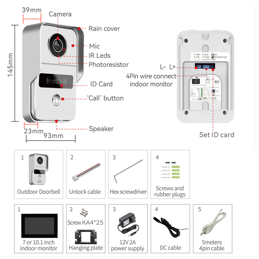 1080P 7 Inch WiFi Video-interc - Smart Doorbell Wired recensie en prijs