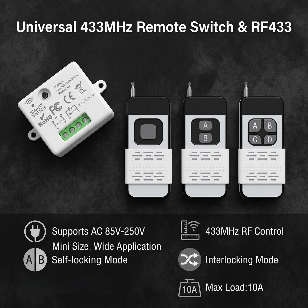 220V 1CH Draadloze Afstandsbed - 433Mhz Receiver Module recensie en prijs